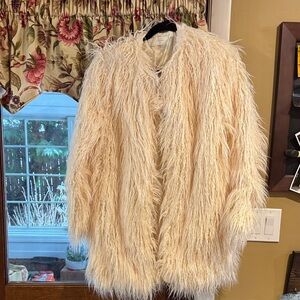 Blank NYC Cream Faux Fur Jacket
